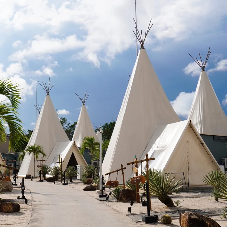 Large Double Scenic Indian Anda Straw Hat Tent