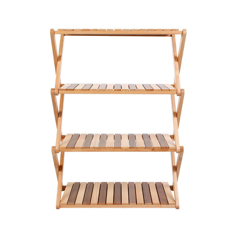 Outdoor Portable Solid Wood Multi-Layer Storage Rack